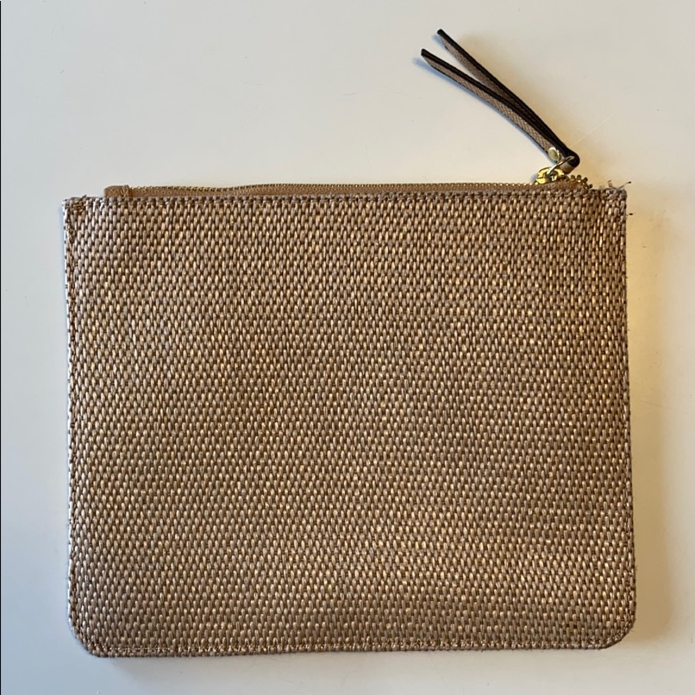 Natural Woven Zippered Clutch/Wallet